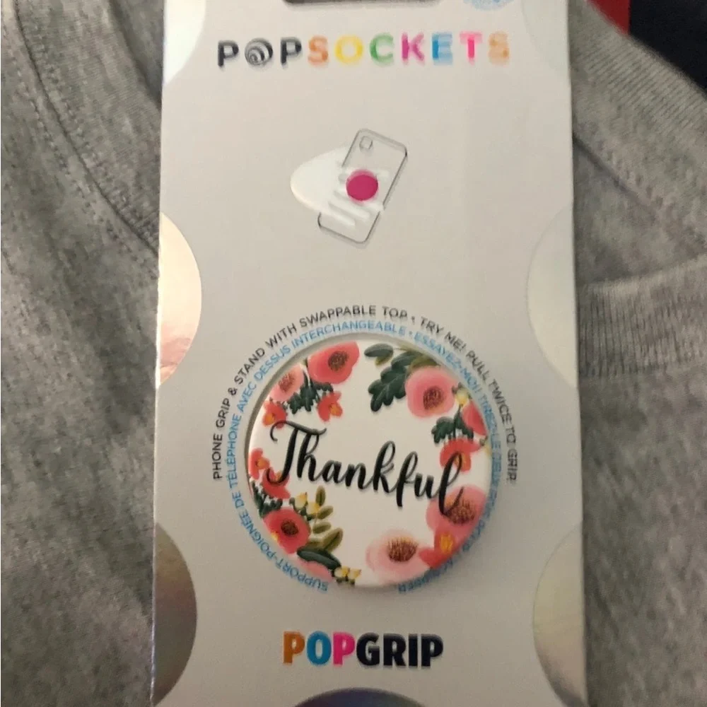 PopSocket Pink and White Floral Phone Grip Cover